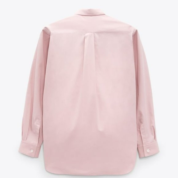 Zara Poplin Shirt Light Pink Sz M - Picture 6 of 12